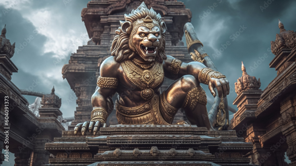 Fototapeta premium statue of lord narsimha