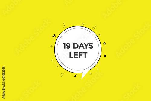 19 days left countdown template, 19 day countdown left banner label button eps 19   
