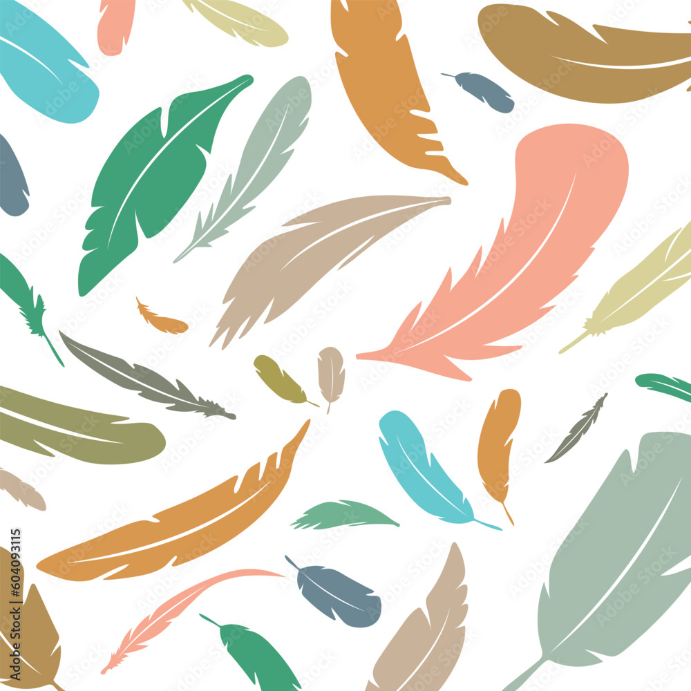 Obraz premium Seamless Pattern Feather Background Vector Design.
