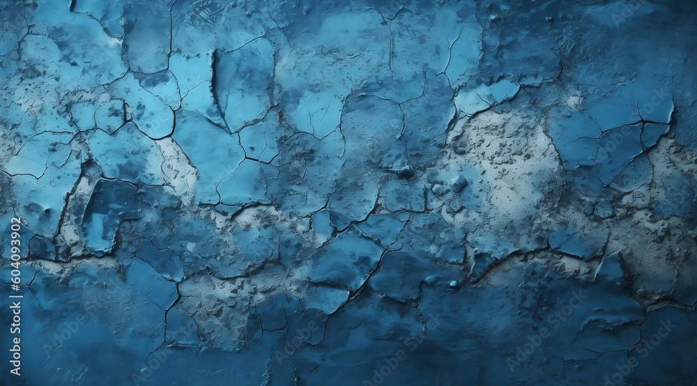 Dark Blue Grunge Texture Plaster Wall Background, generative AI