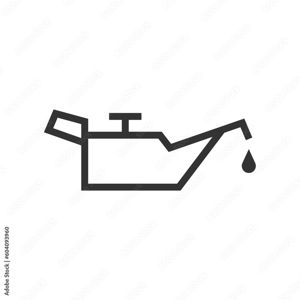 Check oil level icon. Motor oil pressure dashboard light symbol. Car service warning sign. Vector illustration image.