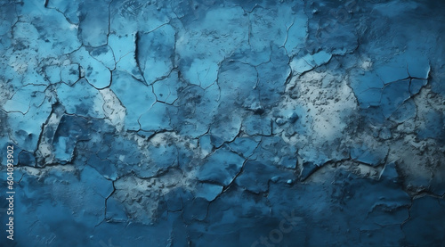 Dark Blue Grunge Texture Plaster Wall Background, generative AI