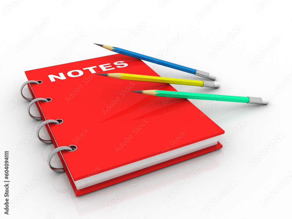 3d rendering students education book with pencil and key 3d rendering students education book with pencil and key