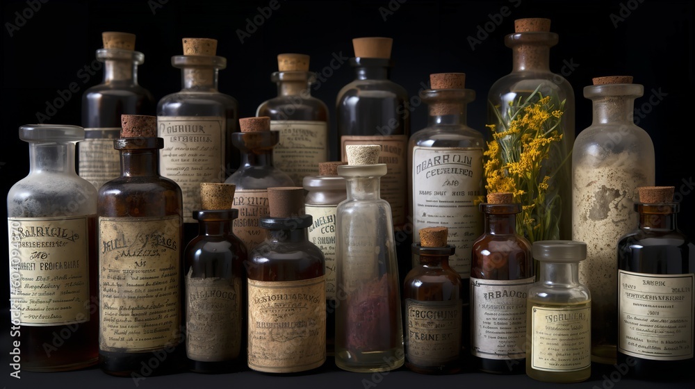 A Collection of Herbal Medicine Bottles A Collection of Herbal Medicine Bottles