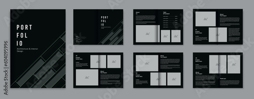 Architecture portfolio design template, architectural portfolio layout design, a4 size print ready brochure for architectural design.