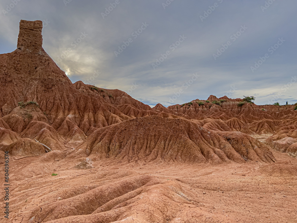 landscape of the mountains rocks in the desert Tatacoa Desert
