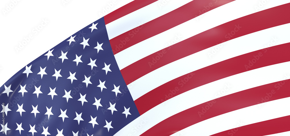 Fototapeta premium Stunning Visuals: Striking 3D USA Flag Captivates Viewers' Hearts
