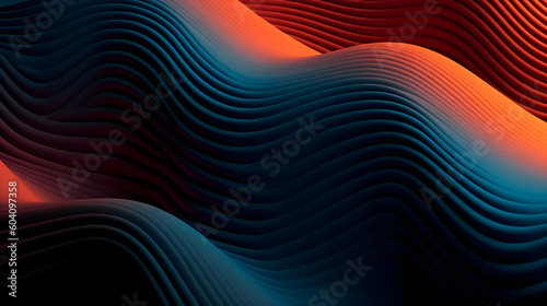 Canvas Print Digital technology black gradient terrain geometry abstract poster web page PPT