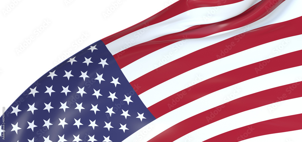 Fototapeta premium Resilient Spirit: Vibrant 3D USA Flag Symbolizes American Determination