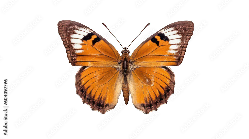 Beautiful blue butterfly isolated on a white background. Generative AI Illustration Beautiful blue butterfly isolated on a white background. Generative AI Illustration