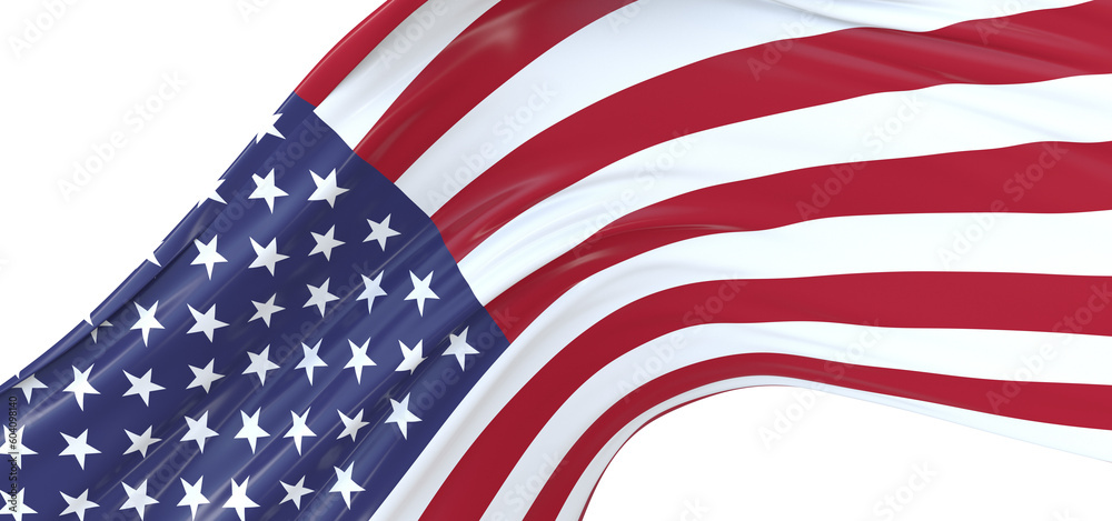 Fototapeta premium Flag of Hope: Vibrant 3D USA Flag Represents Aspirations and Dreams