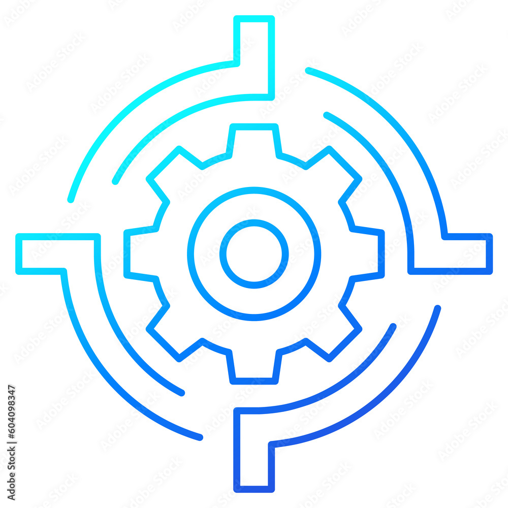 Gear and target line design icon Gear and target line design icon