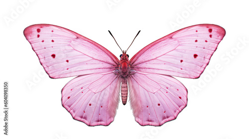 Beautiful pink butterfly isolated on a white background. Generative AI Illustration  © Generative Professor