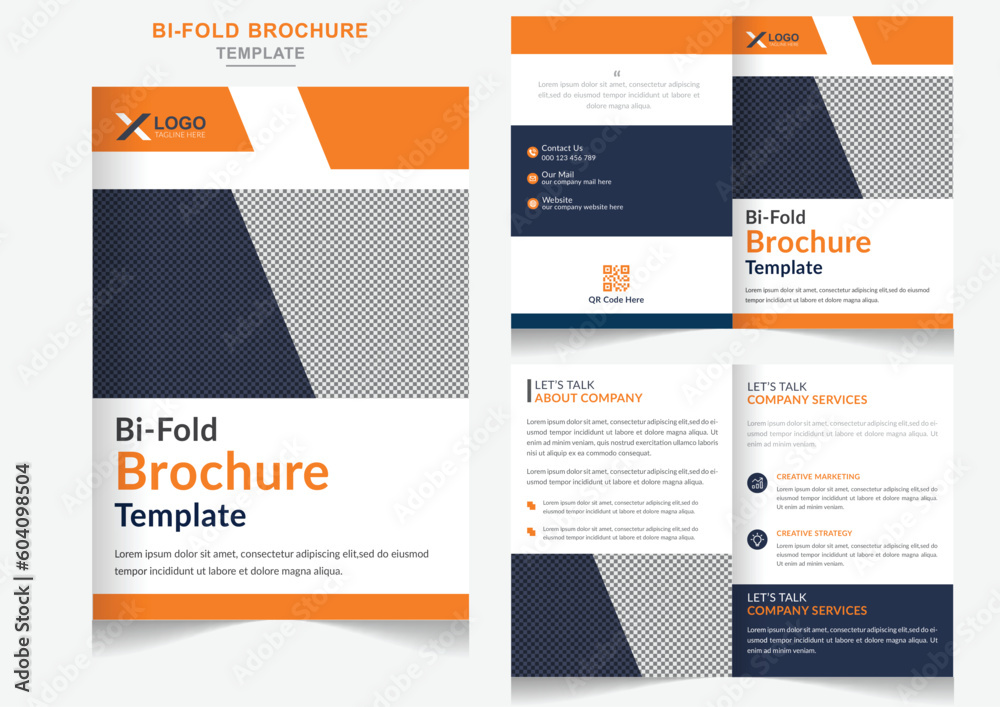 Creative Bifold Brochure Design Template for your Marketing Agency Corporate Business