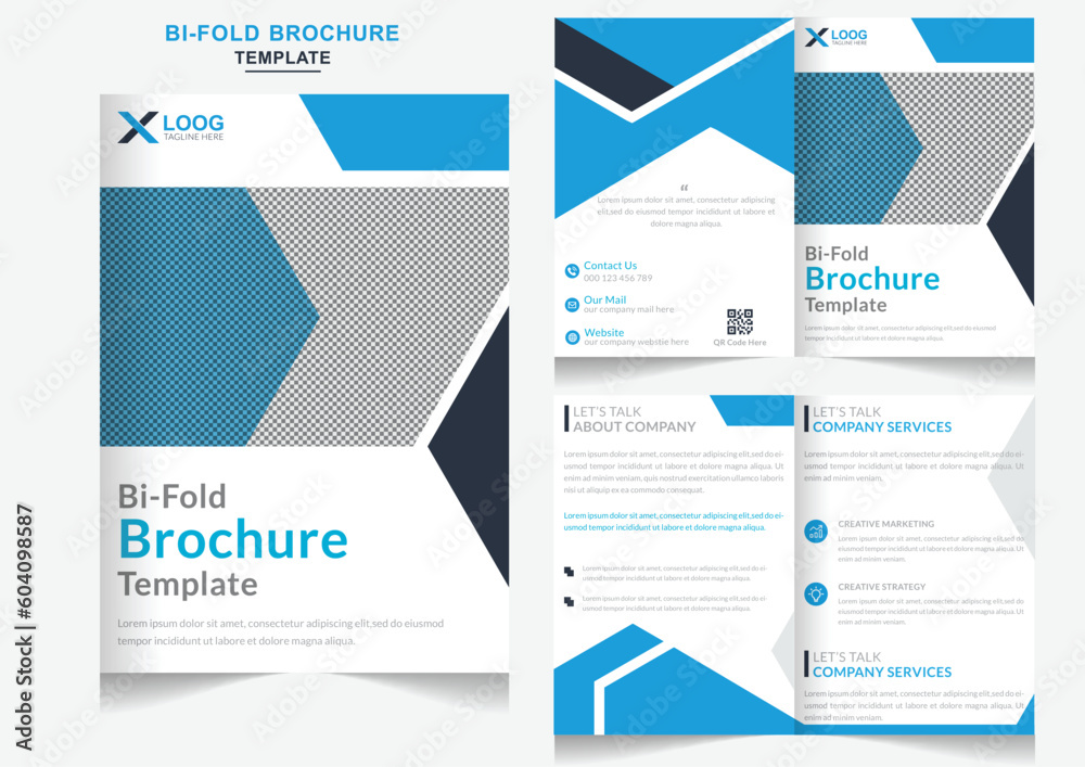 Creative Business bifold brochure or magazine design vector editable template Creative Business bifold brochure or magazine design vector editable template