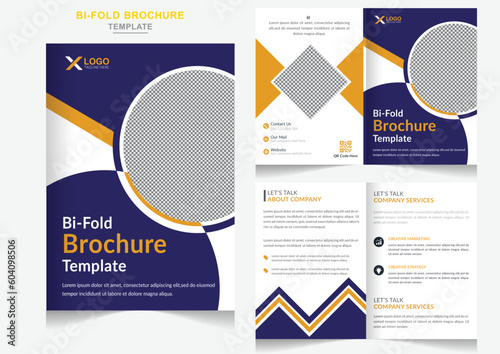 Digital Modern Business Bifold Brochure Editable Template Magazine Design