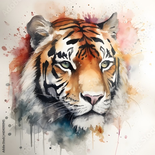 portrait tiger watercolor