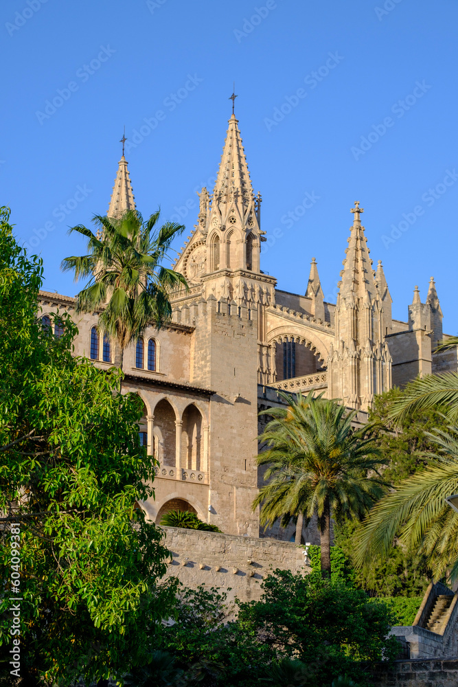 Almudaina Palace and cathedral, Palma, Majorca, Balearic Islands, Spain