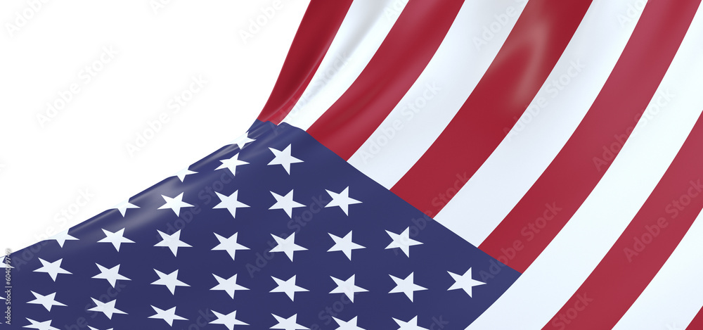 Fototapeta premium Dynamic Symbol: 3D USA Flag Signifies National Progress and Unity