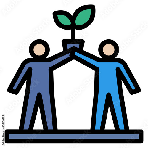 afforest filled outline style icon