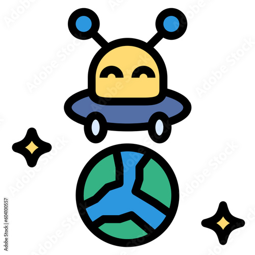 alien filled outline style icon