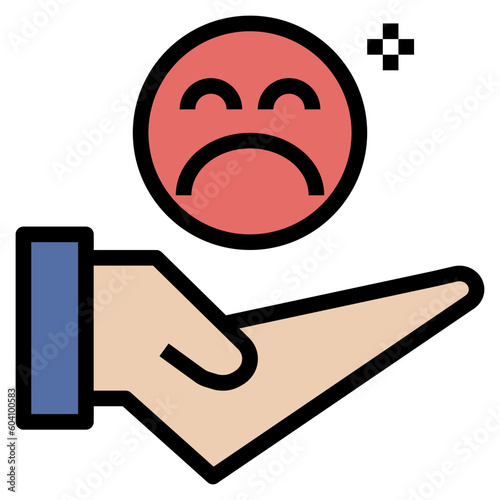 angry filled outline style icon