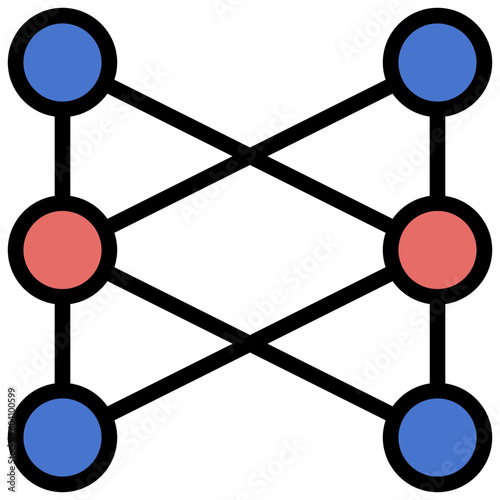 associate filled outline style icon