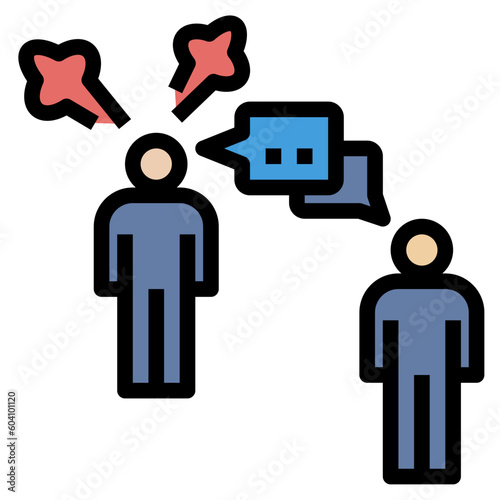 debate filled outline style icon
