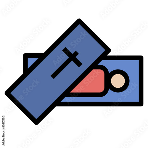 death filled outline style icon