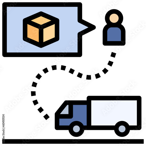 delivery filled outline style icon