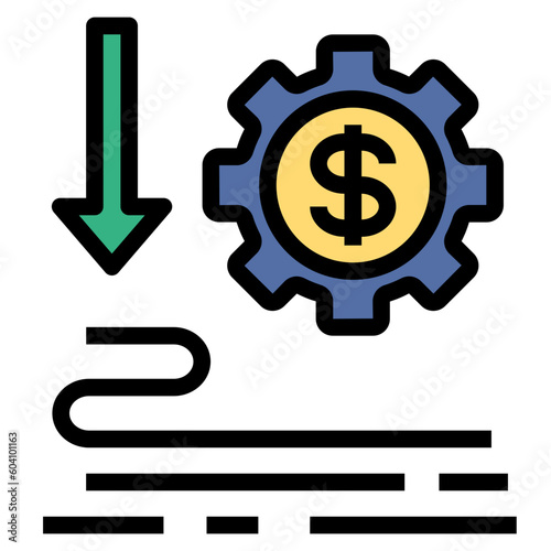 depreciation filled outline style icon