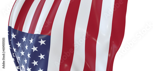 Fototapeta Naklejka Na Ścianę i Meble -  Digital Heritage: 3D USA Flag Showcases Rich American Culture