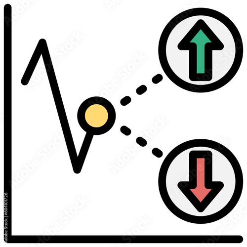 graph filled outline style icon