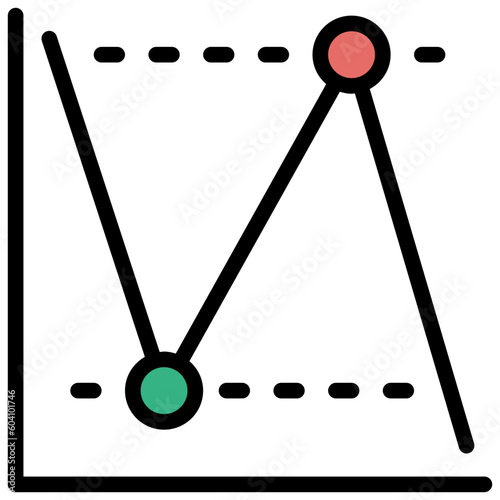 graph filled outline style icon