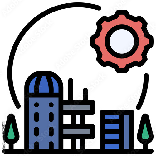 institute filled outline style icon