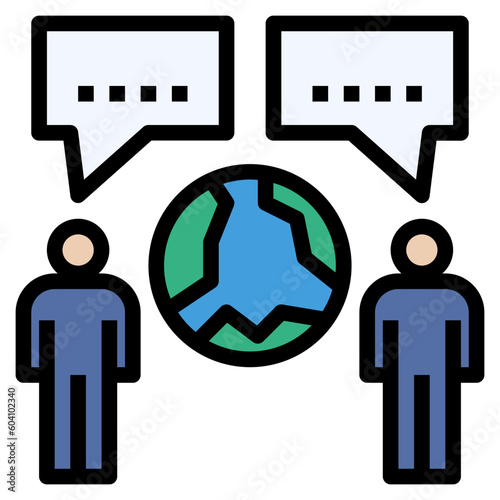 negotiate filled outline style icon