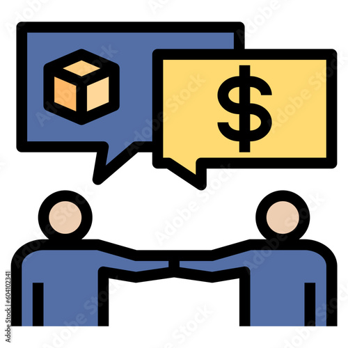 negotiate filled outline style icon