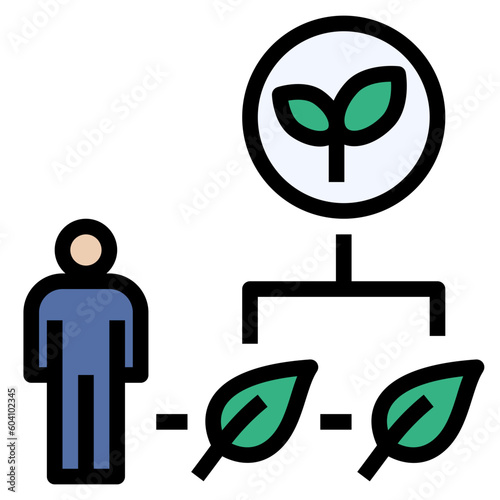 nature filled outline style icon