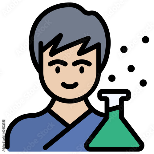 researcher filled outline style icon