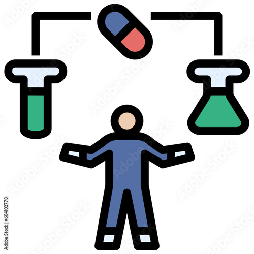 scientist filled outline style icon