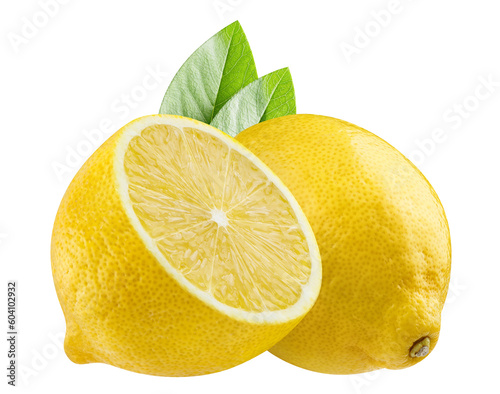 Delicious lemon fruits cut out