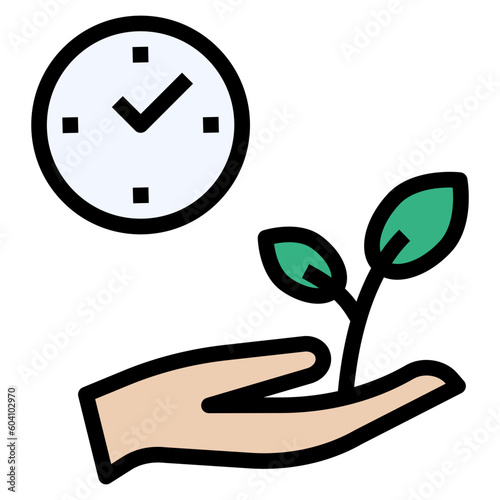 sprout filled outline style icon