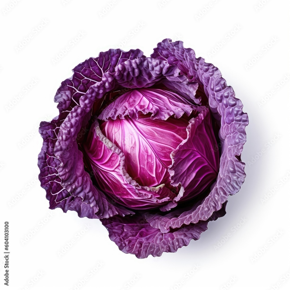 Red Cabbage isolated on white background (generative AI) Red Cabbage isolated on white background (generative AI)