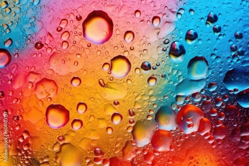 A colorful background with blurred rainbow texture of oil and water drops. (Generative AI)