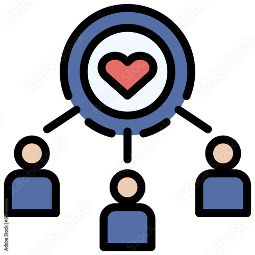 team filled outline style icon
