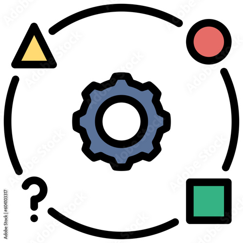 vacancy filled outline style icon