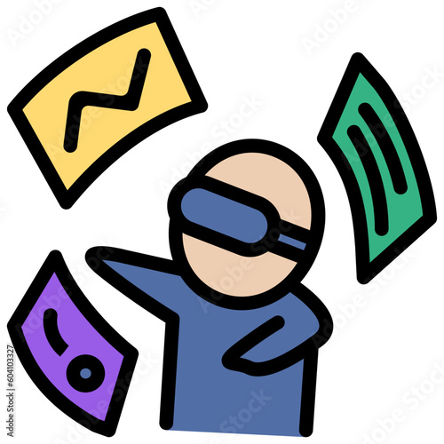 virtual reality filled outline style icon