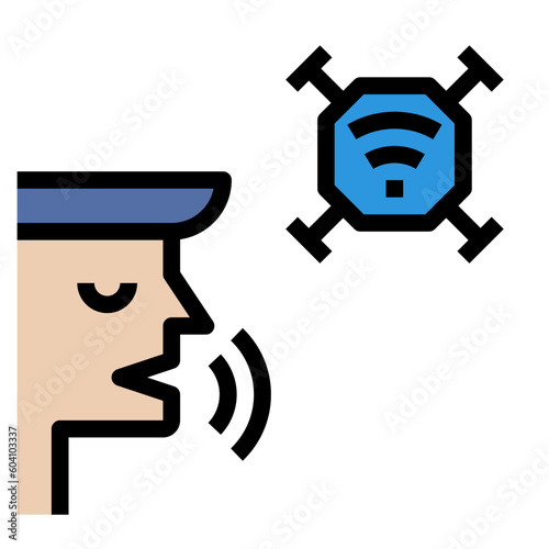 voice filled outline style icon