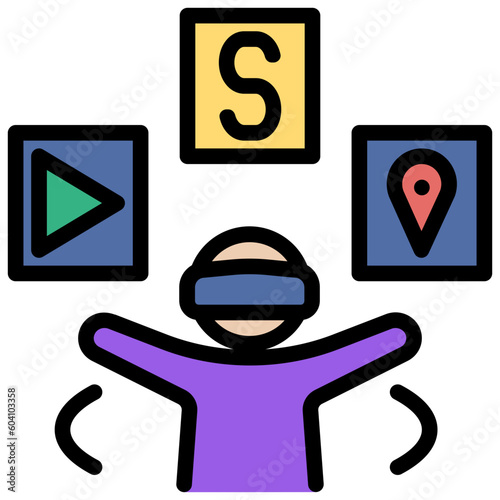 vr glasses filled outline style icon