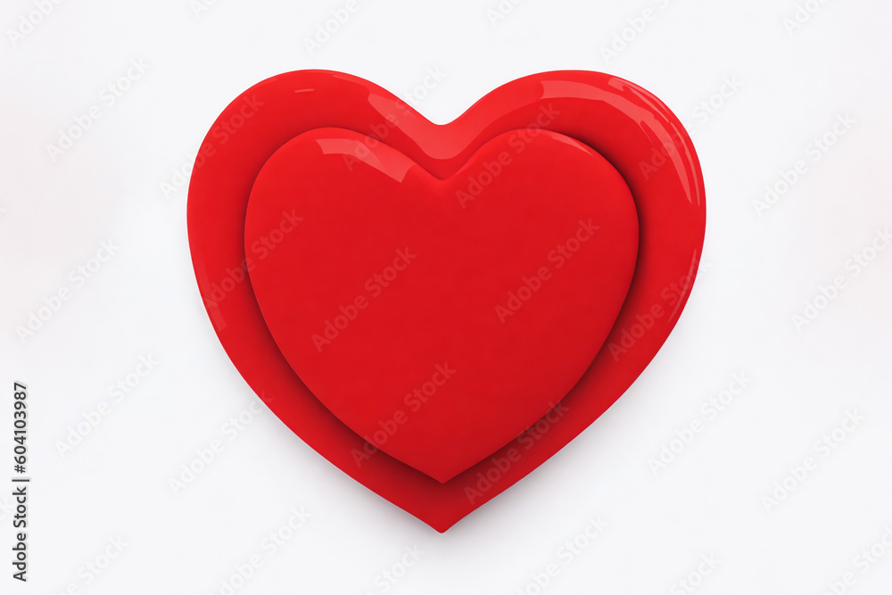 red heart on white background